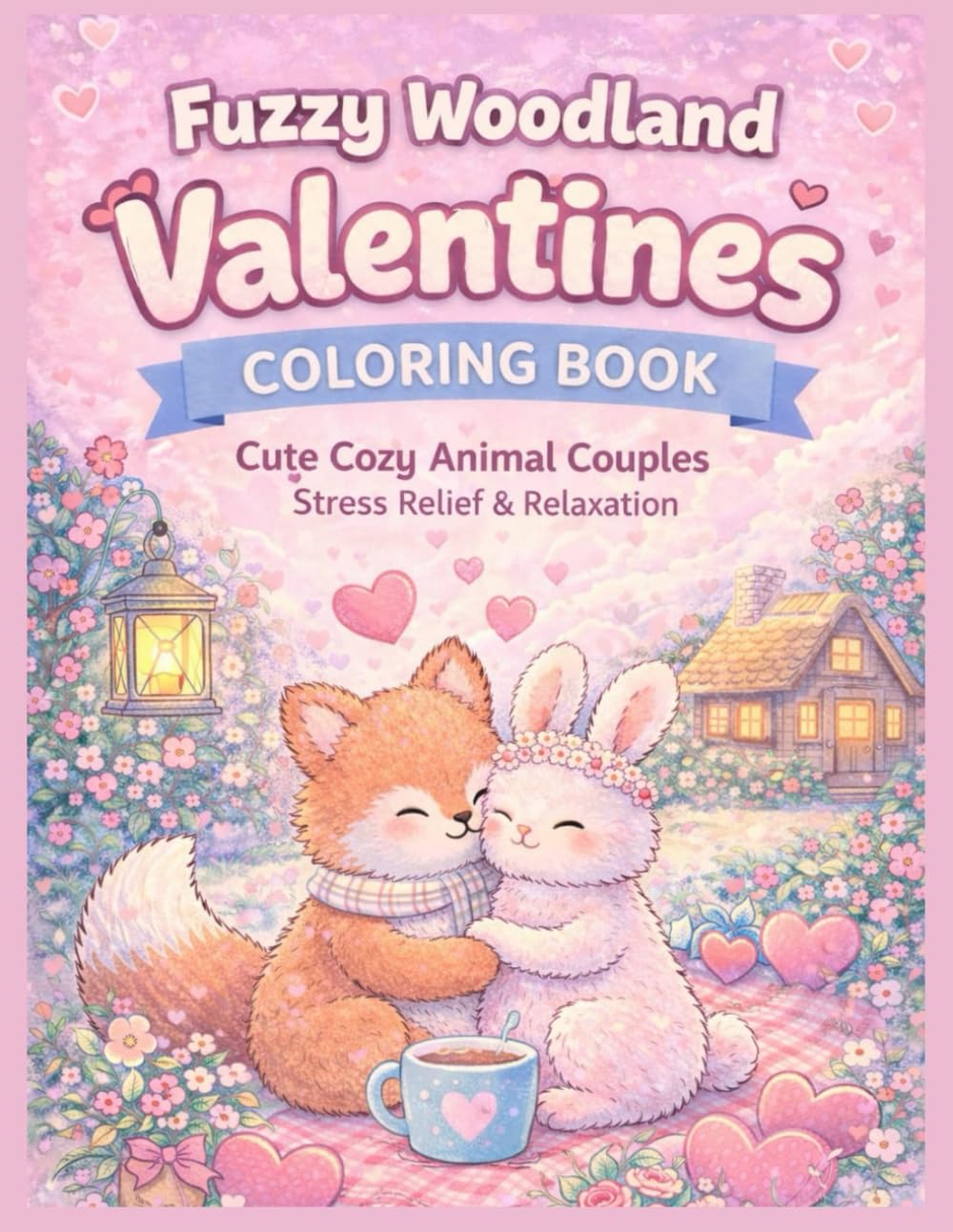 Fuzzy Woodland Valentines Coloring Book: Cute Cozy Animal Couples • Stress Relief & Relaxation