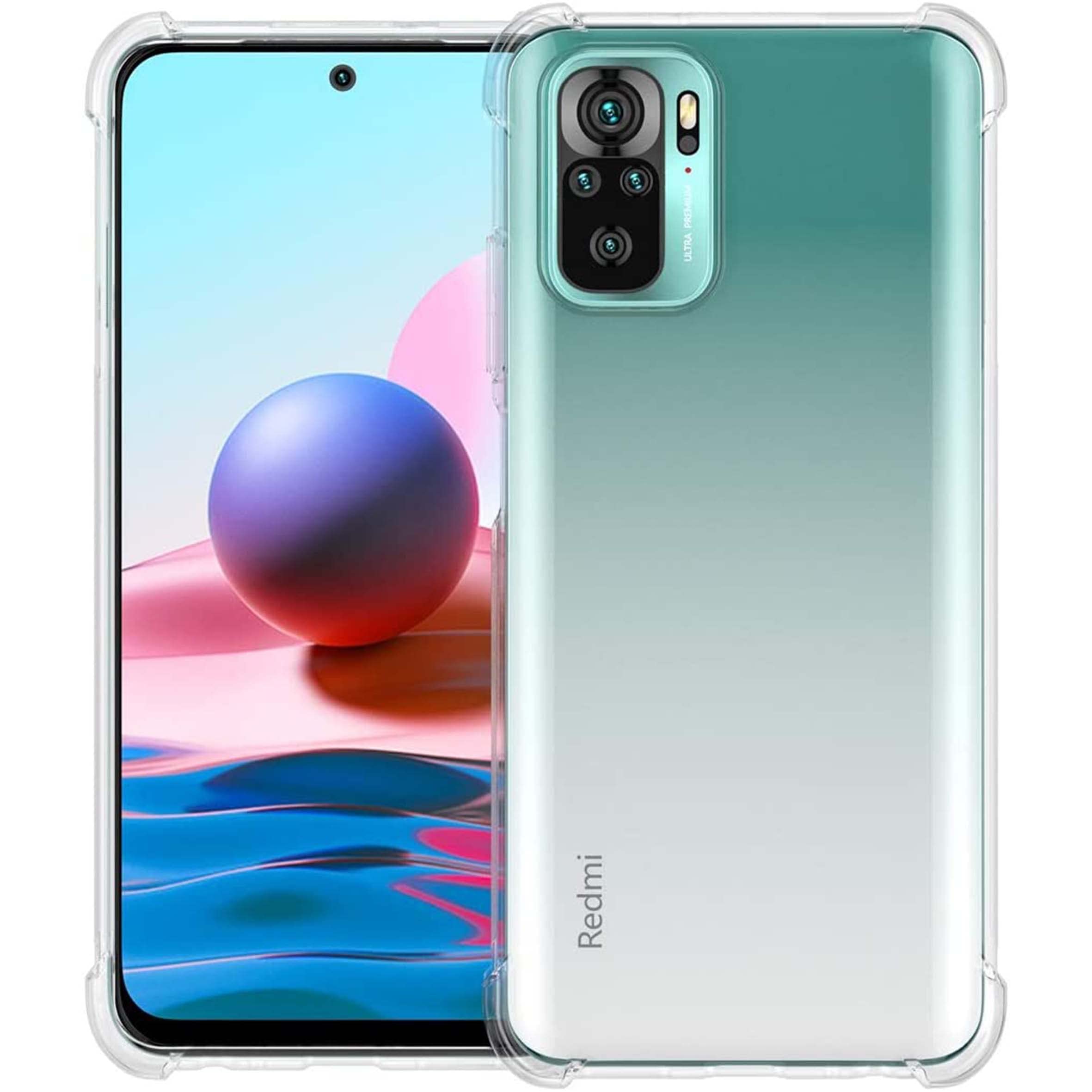 WEIOU Cover Per Xiaomi Redmi Note 10 4G / Note 10s - Custodia Morbida TPU Con Bordo Dorato, Antiurto, Anti Graffio, Rosso