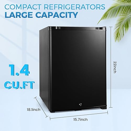 Miniatura 3 de Refrigerador compacto, 1.42 pies cúbicos de 110 V, mini refrigerador silencioso, puerta reversible con cerradura, enfriador de bebidas de bajo