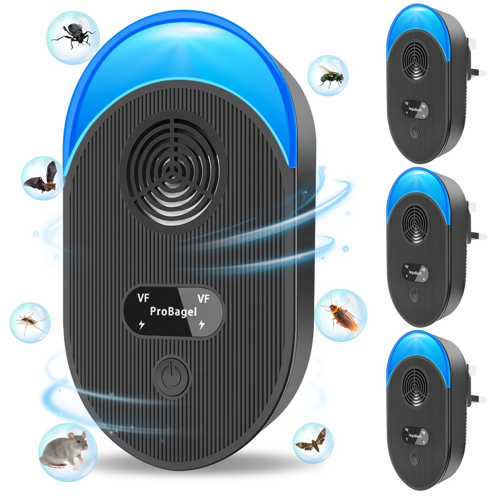 Ultrasonic Pest Repeller, 4PCS Powerful Mouse Repellent Plug in Pest Control for Bugs, Mosquito, Roach, Ant, Rodent, Mouse,Rat, Spider, Cockroach, Ants Etc Insect Repellent, Harmless To Pets And Human