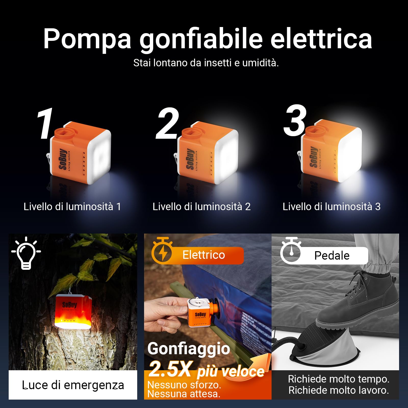 SoBuy Lettino da campeggio Brandina da esterno Tenda antipioggia portatile Starry Sky con tasche porta scarpe Tenda 3 in 1