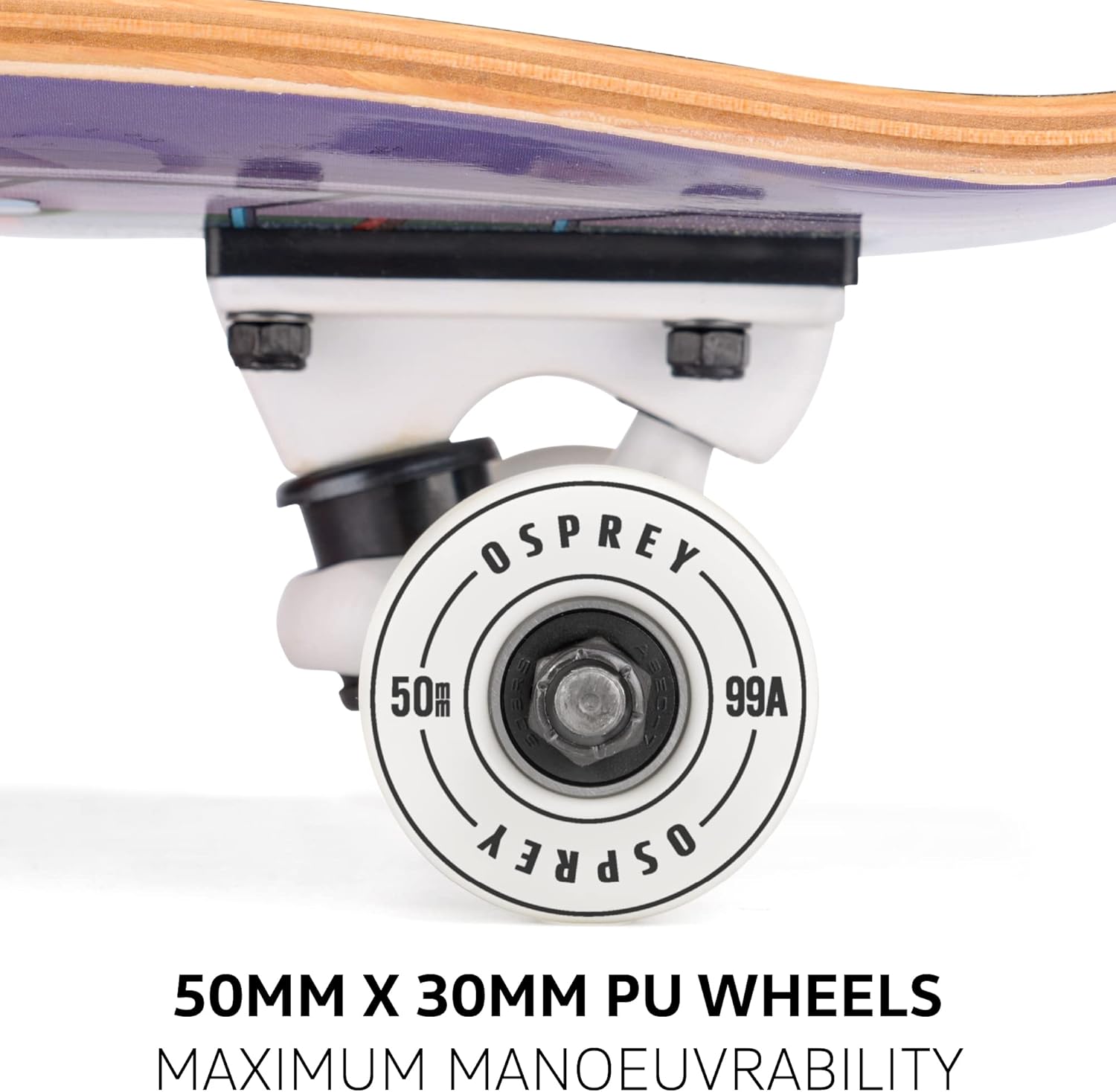 Osprey VW Complete Beginners Double Trick Kick Skateboard, Volkswagen Design, 31 x 8 Inches Maple Deck