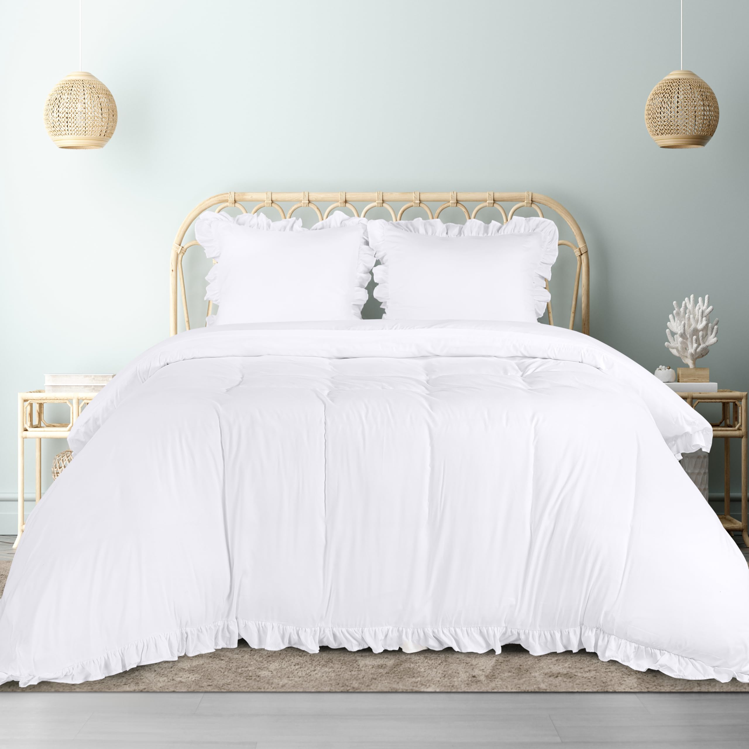 Utopia Bedding Duvet Cover Bed (White, Bed 150-240 x 220 cm + 2 x Pillowcases 65 x 65 cm)