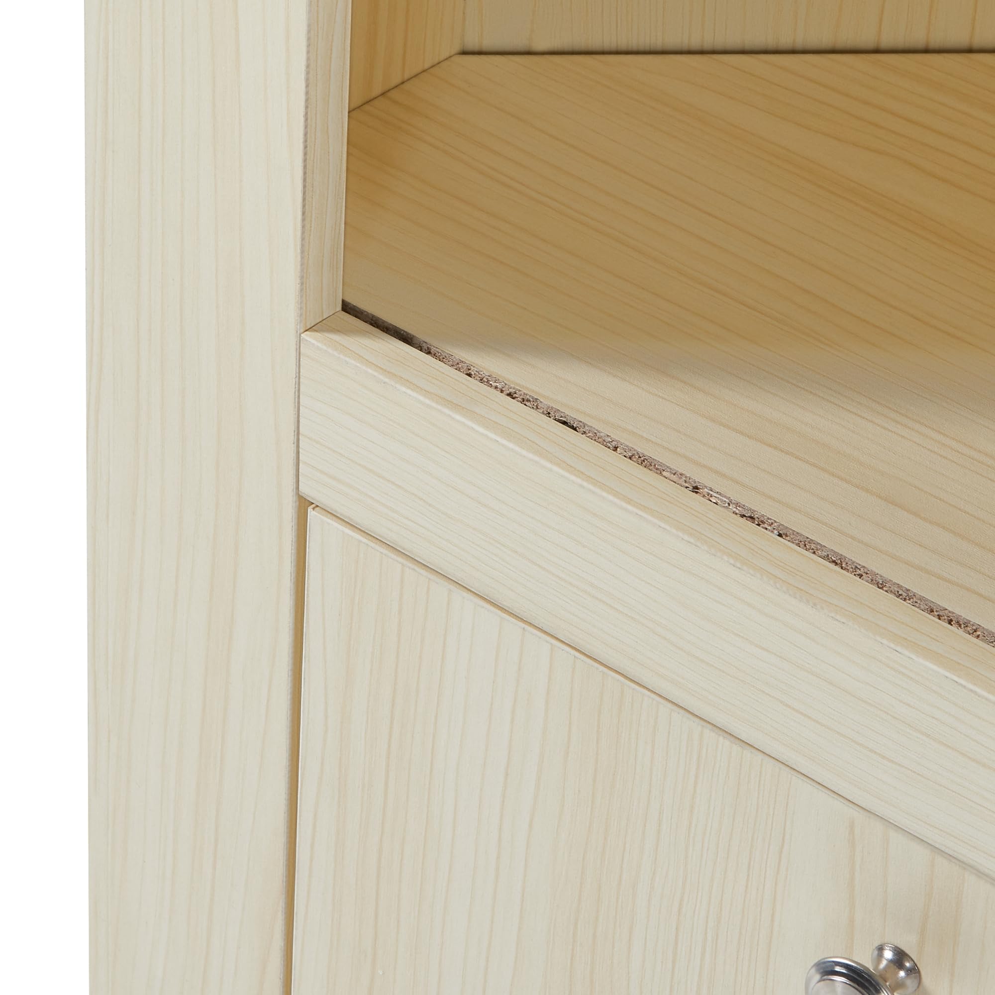[en.casa] Eckschrank Eura Wohnzimmerschrank mit 2 Türen Hochschrank Bücherschrank Aktenschrank mit 3 offenen Ablagen Eckregal für Wohnzimmer, Büro, Flur 170x62x30cm Eiche