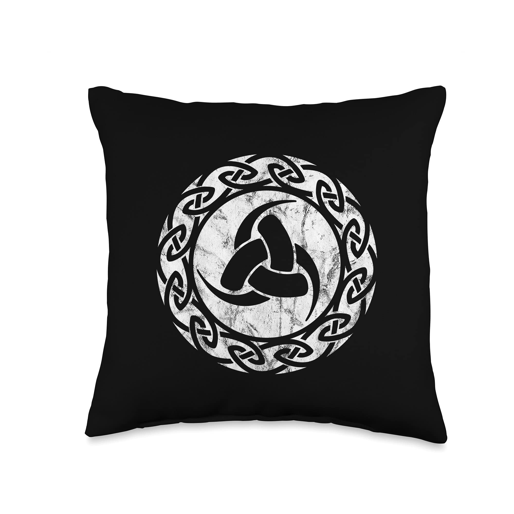 Triple Horn of Odin, Runes, Celtic Symbol, Nordic, Thor Loki Throw Pillow, 16x16, Multicolor