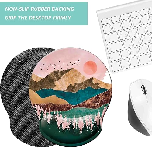 Miniatura 4 de Alfombrilla de mouse con soporte de muñeca, alfombrilla de mouse ergonómica con cojín de espuma viscoelástica, base de goma antideslizante,