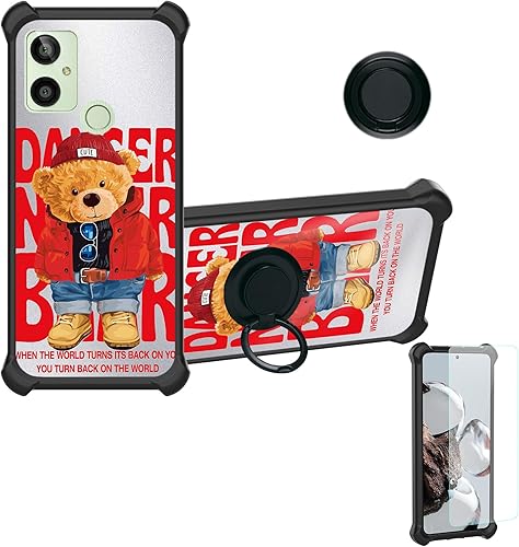 Kalley DYH-KX - Funda plateada C compatible con Kalley Silver C, con protector de pantalla de vidrio templado, soporte de anillo, luz reflectante