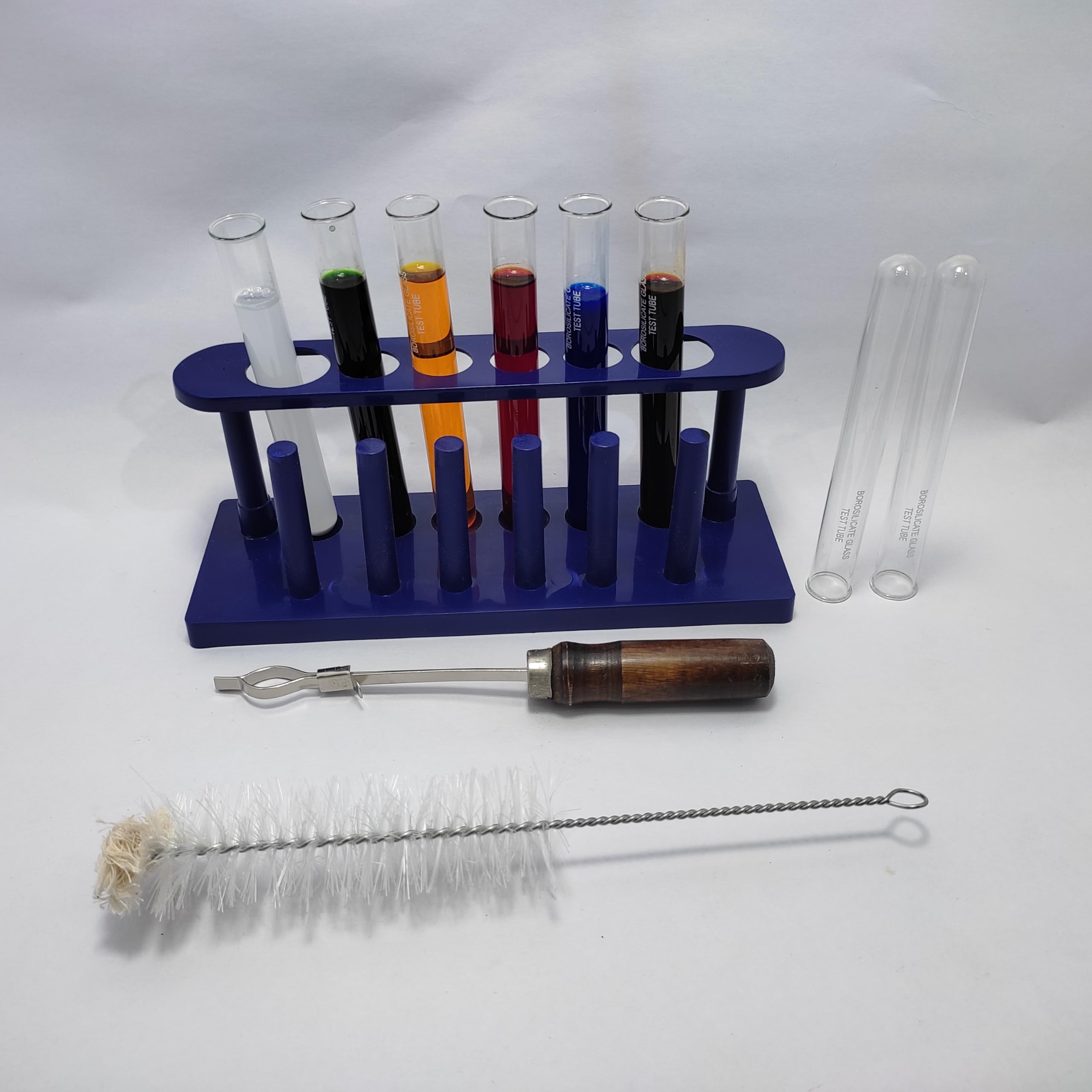 Test Tube stand Borosilicate Glass Test Tube 15X125MM with Rim 6 pices Test Tube Holder 1.test tube brush (2 test tube free) (B0CTR4Q9Z4) Amazon Price History, Amazon Price Tracker