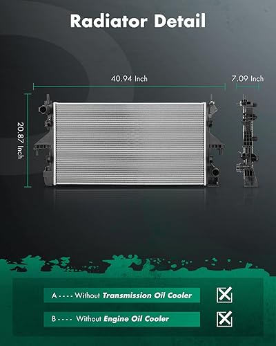 Miniatura 2 de SCITOO 13448 Radiador apto para Ram 2014-2017 para ProMaster 1500 3.0L 2014-2019 para Ram para ProMaster 1500 3.6L 2014-2018 para Ram para ProMaster