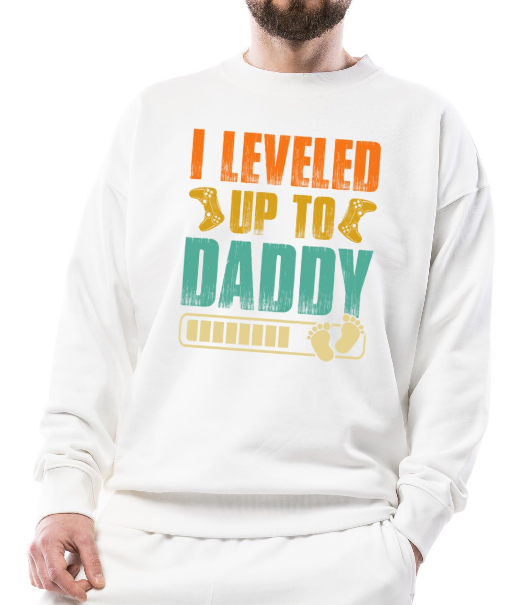 Unisex Sweatshirt i leveled up to Daddy Retro Gamer, New dad Gift, Gaming Fathers, dad to be Pulloverm-image-2