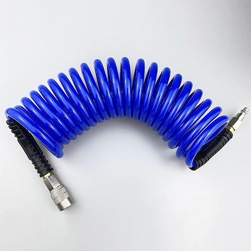 Miniatura 2 de Darnassus Manguera de aire de retroceso de poliuretano, manguera de compresor de aire con accesorios giratorios de 14 pulgadas, para industrial,