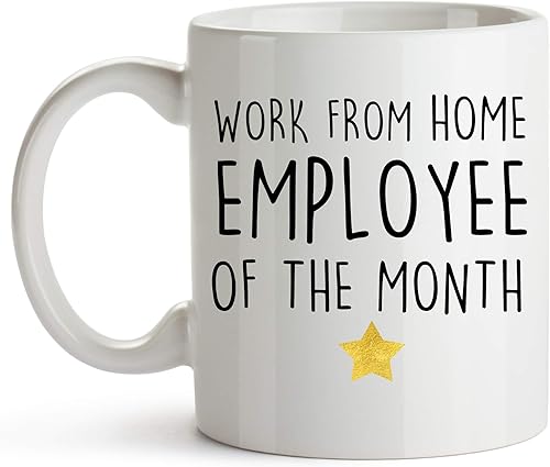 YouNique Designs Taza de café con texto en inglés "Work from Home Employee Of The Month", 11 onzas, divertida taza de café de agradecimiento a los YouNique Designs Taza de café con texto en inglés "Work from Home Employee Of The Month", 11 onzas, divertida taza de café de agradecimiento a los