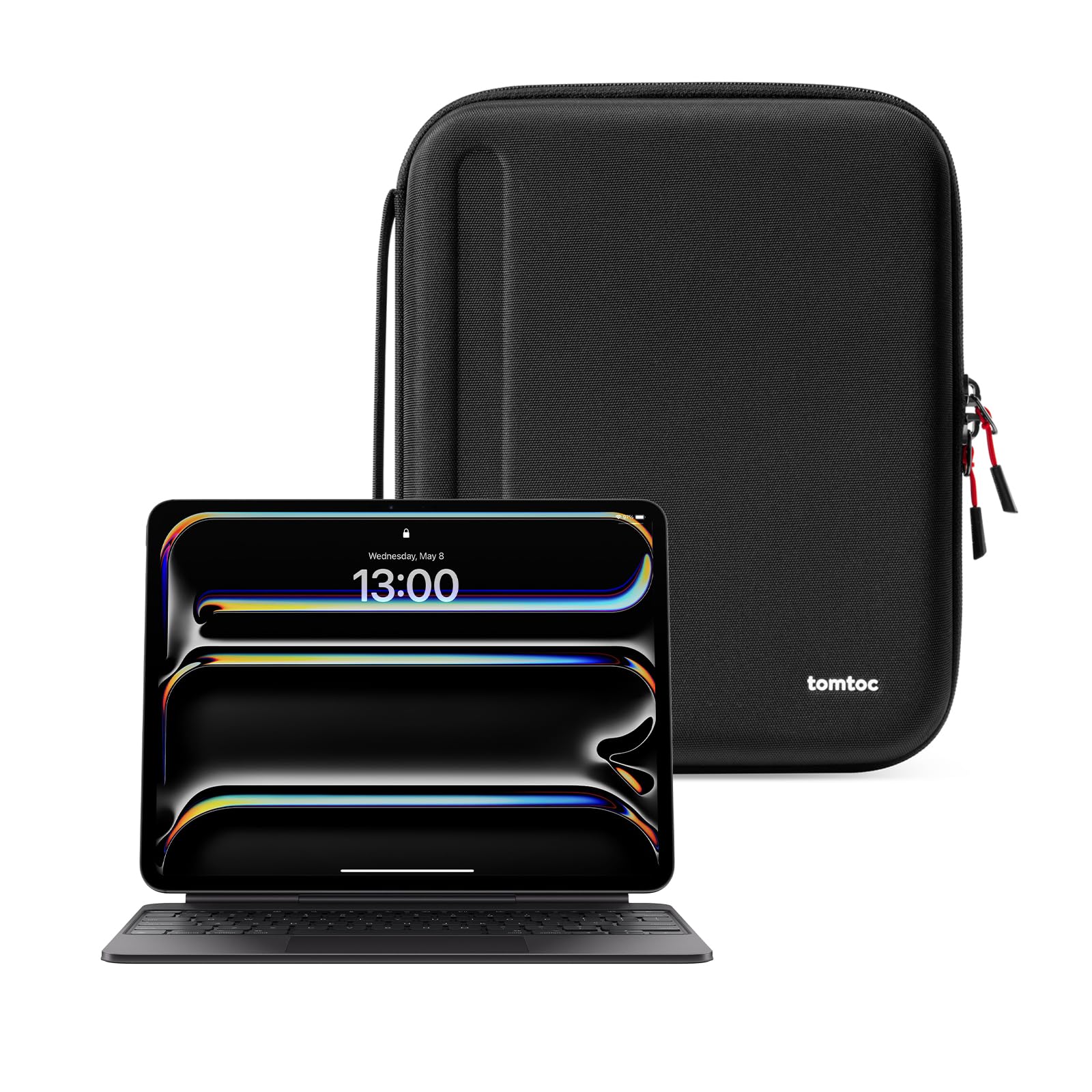 tomtoc Portfolio Tablet Tasche für 13 Zoll iPad Air M4/M3/M2 2026, 13 Zoll iPad Pro M5/M4 2025-2024, 12,9" iPad Pro, 12,4" Galaxy Tab S10+/S9+, Hartschale Hülle für Magic/Smart Keyboard/Apple Pencil