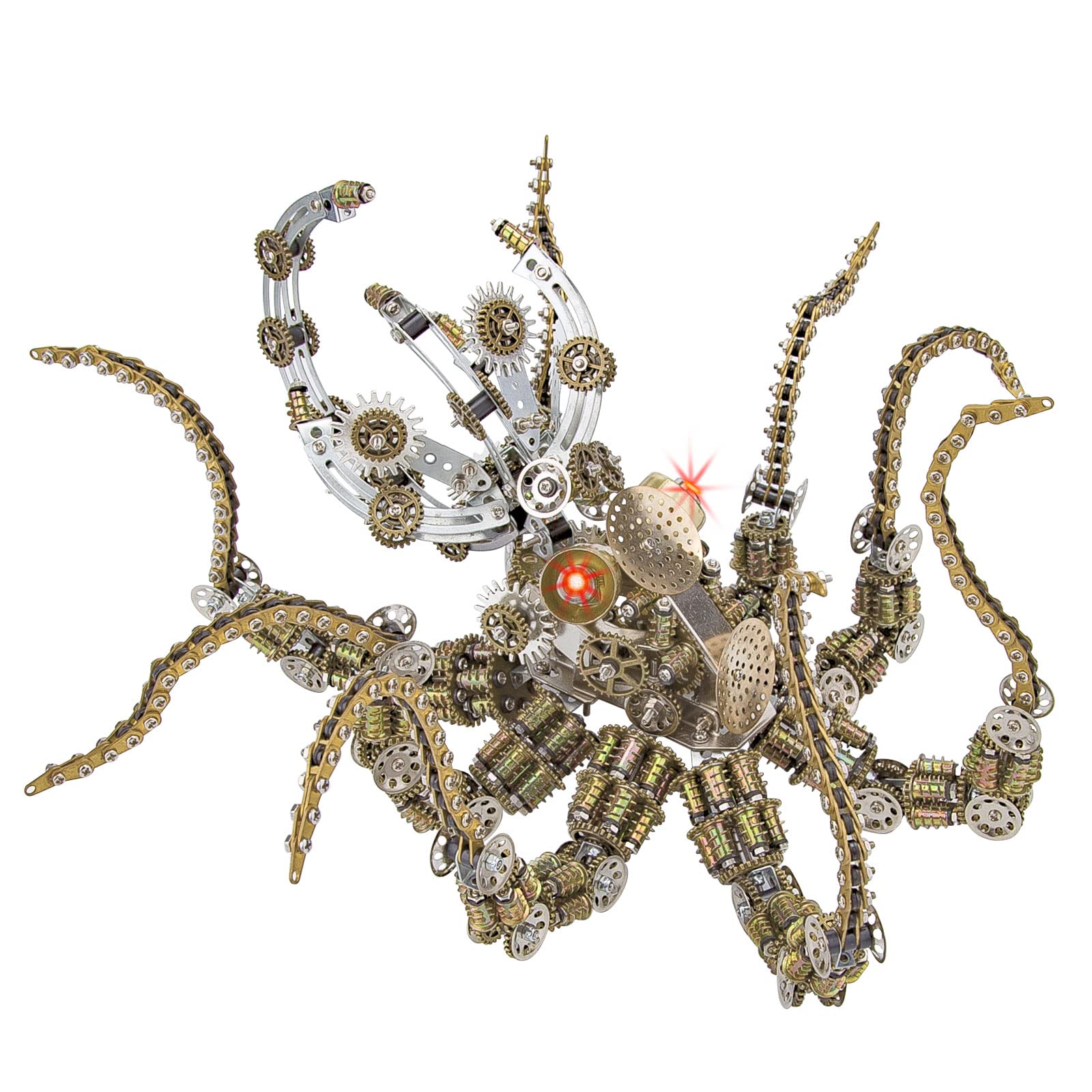 Puzzle 3D metalu, 2400 sztuk ośmiornicy, zestaw modeli metalowych 3D, wycinany laserowo model, mechaniczna układanka
