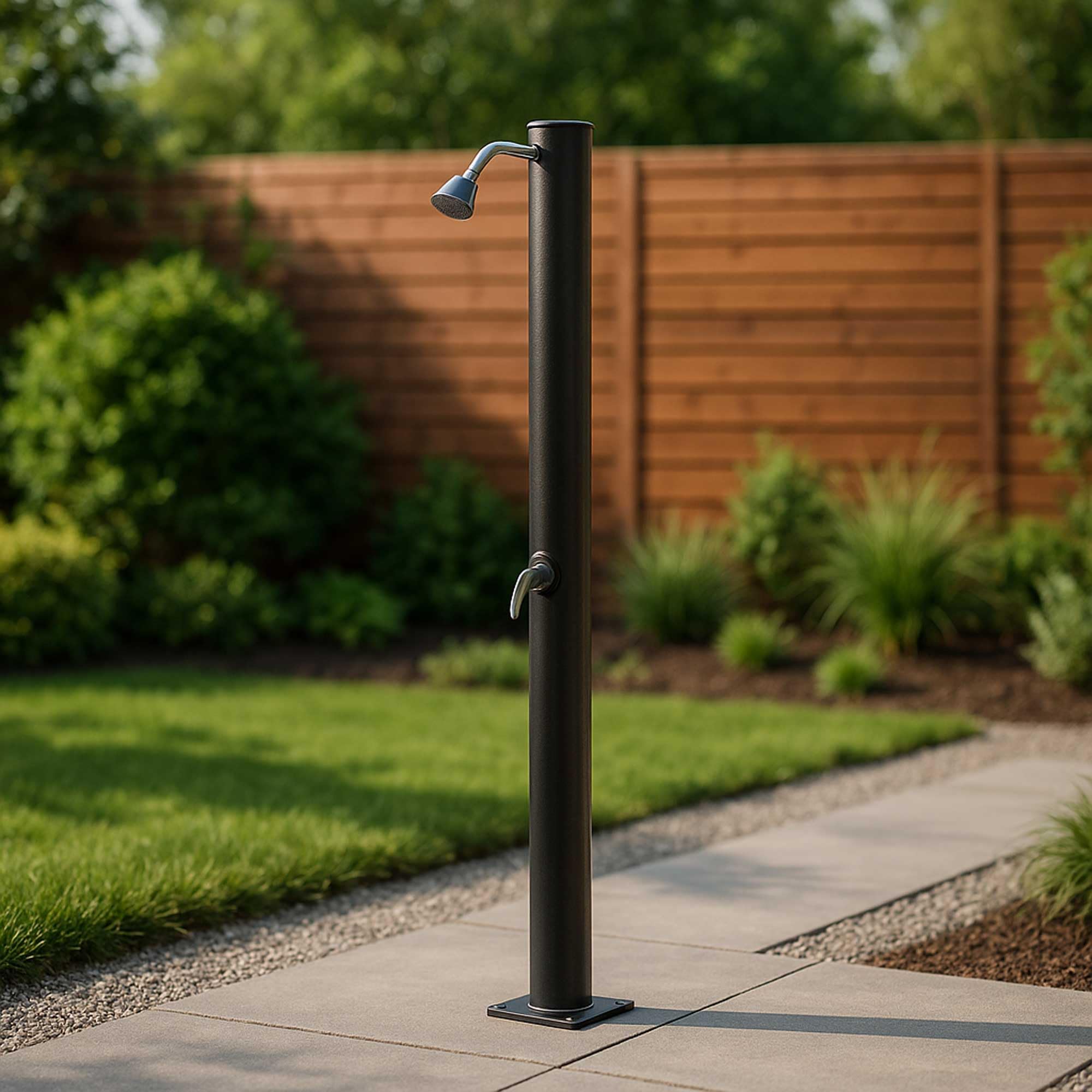 WERKA PRO Douche Solaire - Chauffage Naturel de l'eau 18 litres - Robinet Mélangeur Réglable pour Jardin et Piscine - Plastiq