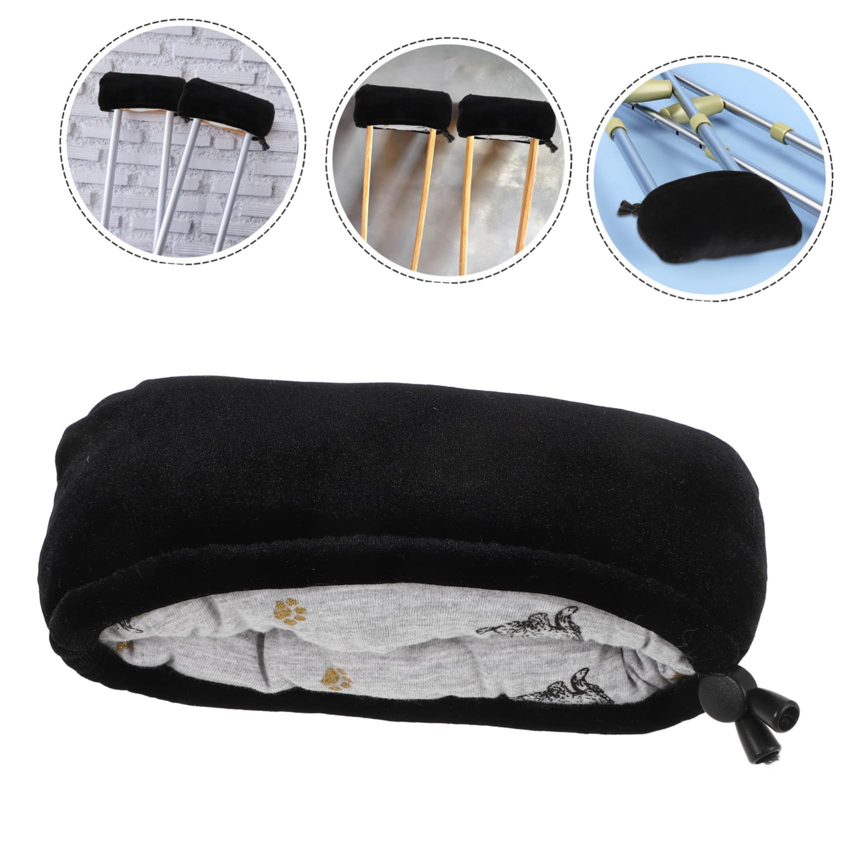 Healeved 3 Pares Manga De La Axila De Muleta Cubre Muletas Transpirable Cubierta De Axila Muleta Almohadillas Para Muletas Almohadilla Para La Axila Del Bastón Black Terciopelo