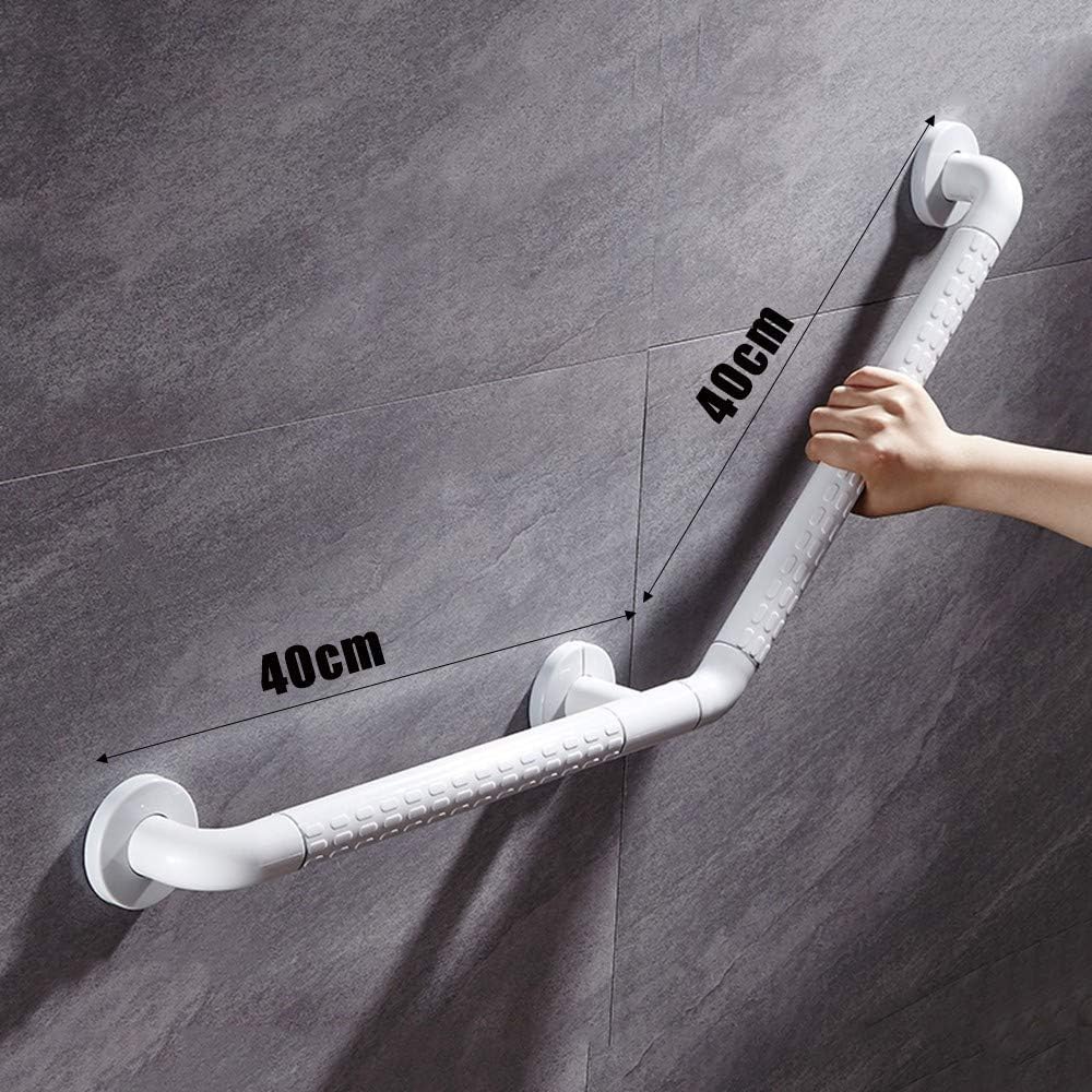135° Barre D'appui Douche pour Baignoires Acier Inoxydable PVC Barre de Maintien pour Handicapés et Les Personnes âgées WC 40 * 40cm