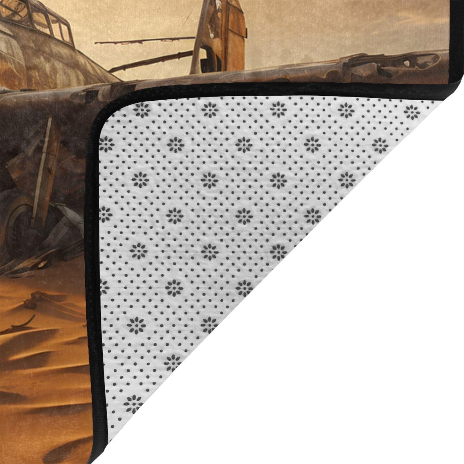 Tappeti, tappeti per soggiorno, tappeto runner tappeto antiscivolo tappeto da gioco tappeto da gioco 160 x 122 cm vecchi aeroplani rotti. stampa