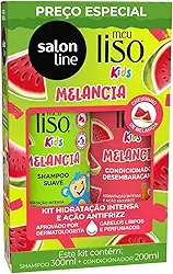 Salon Line, Kit Shampoo e Condicionador, Meu Liso Kids, Melancia, Vegano - Para Cabelos Lisos, 2 Unidades