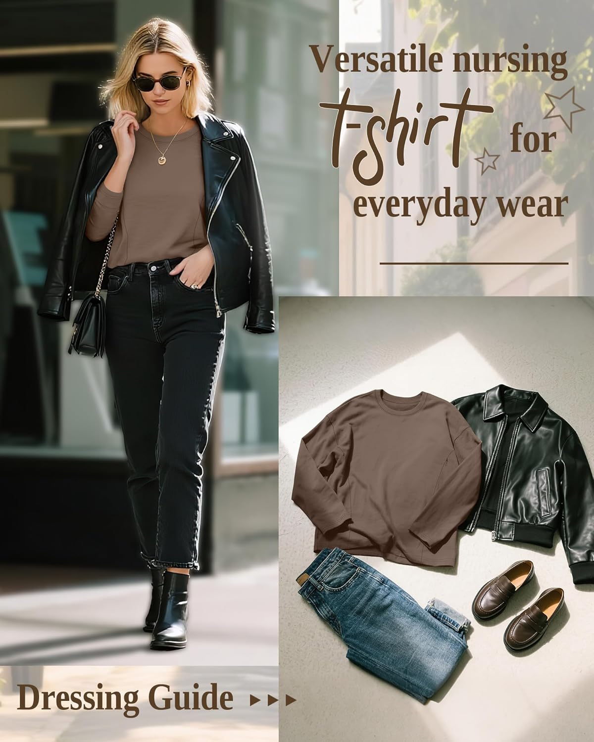 3 Pack Women's Nursing Breastfeeding Tops Long Sleeve Maternity Shirts Oversize Hidden Zipper Pregnancy Clothes - Image 6