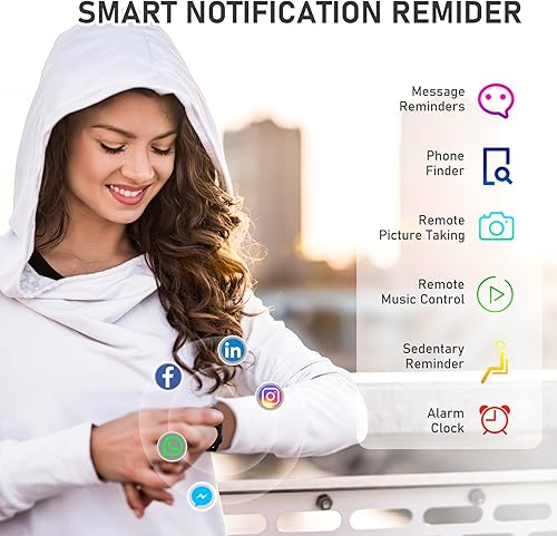 Miniatura 6 de Rastreador de actividad física con frecuencia cardíaca 247, presión arterial, seguimiento del sueño, calorías, seguimiento de actividad con pantalla