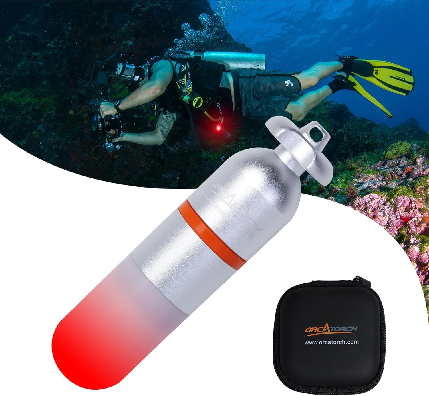ORCATORCH SD01PRO Mini Underwater Diving Strobe Light Underwater Night Diving LED Indicator with AAA Battery for 150M Underwater Diving