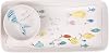 Creative Co-Op Rectangle Stoneware Plate with Fish Images and Matching Bowl