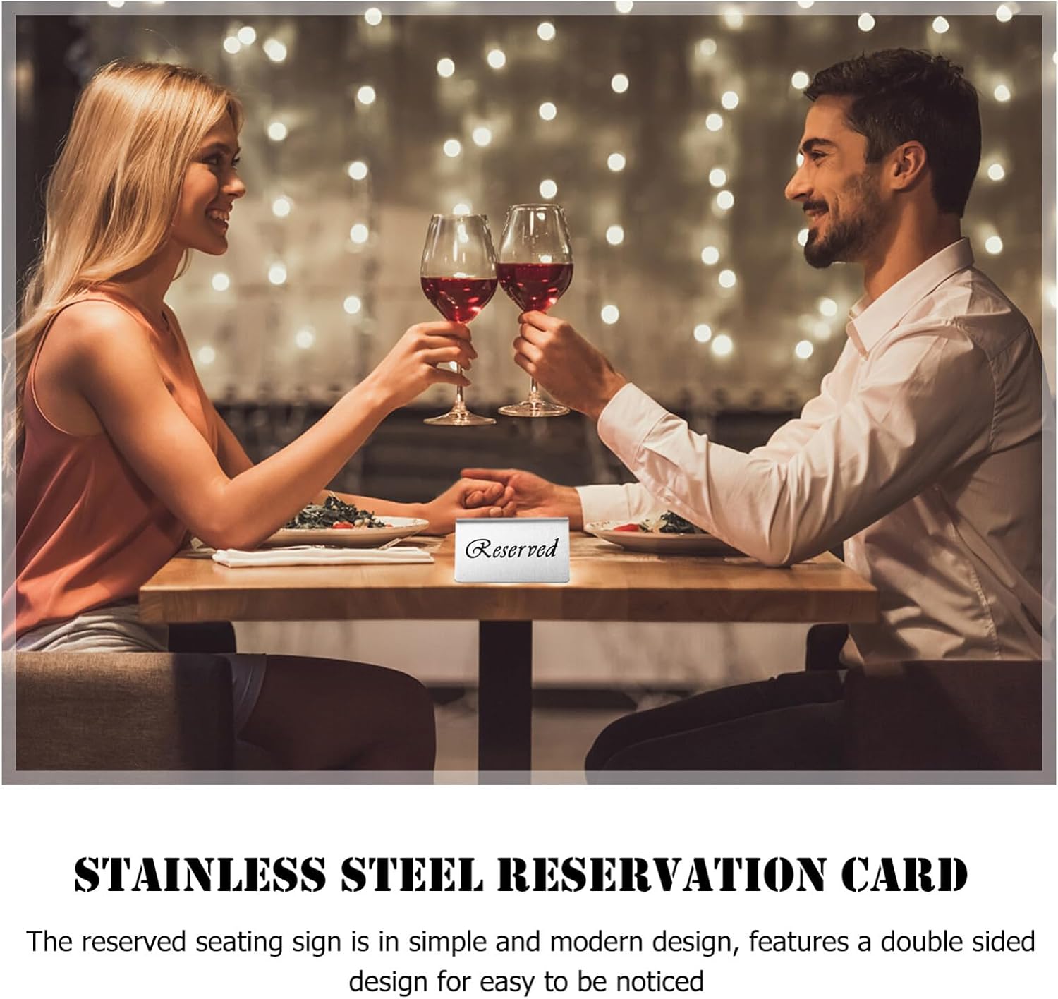 PRETYZOOM 4pcs Reserved Table Tent Sign Double-sided Seat Reservation Card for Parties Weddings and Events Tabletop Decor for Indoor and Outdoor Use