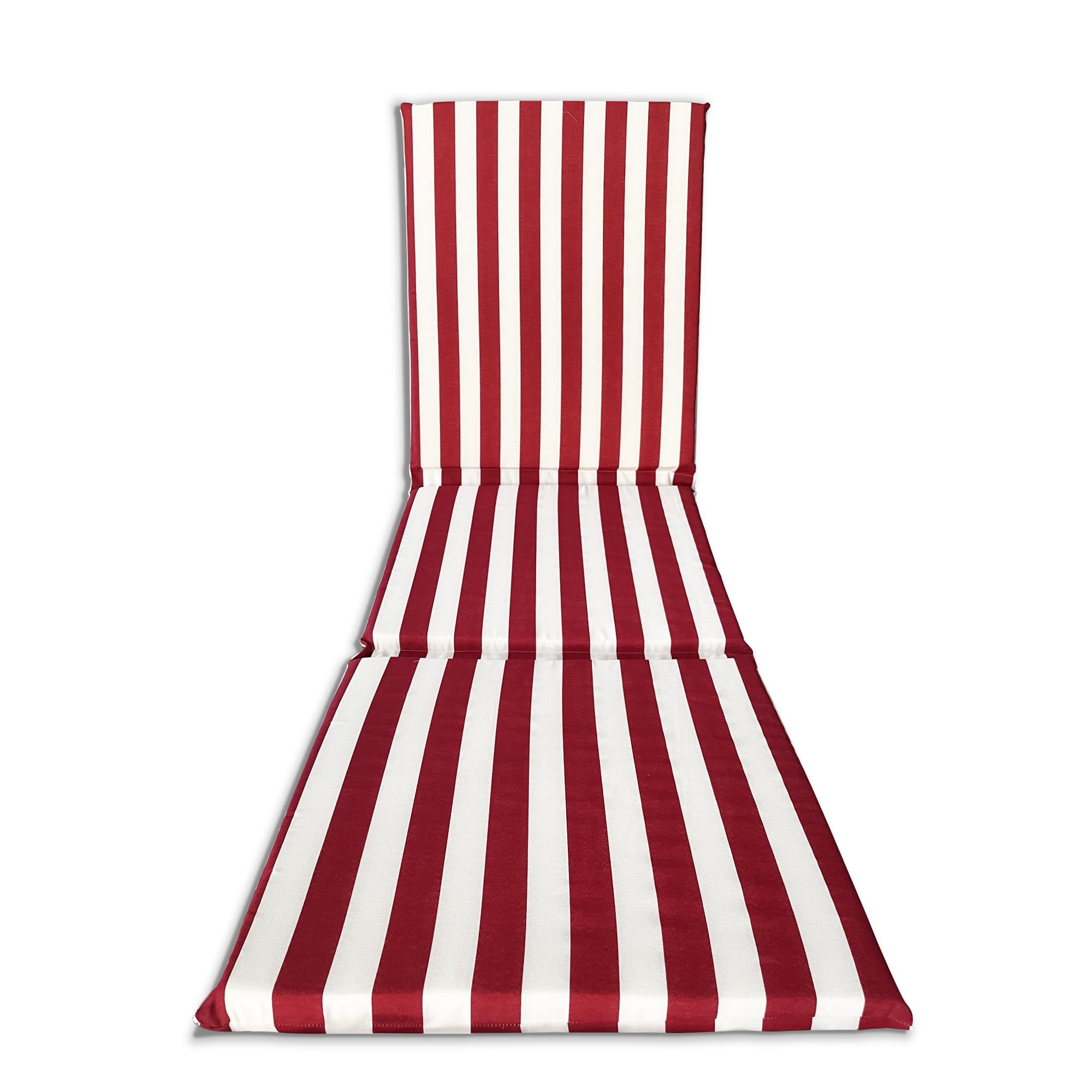 Il Tuo Artigiano Design Padded Cushion for Lounger, Handmade Fully Removable Cotton Cover, 190 x 60 x 4.5 cm (Bordeaux)