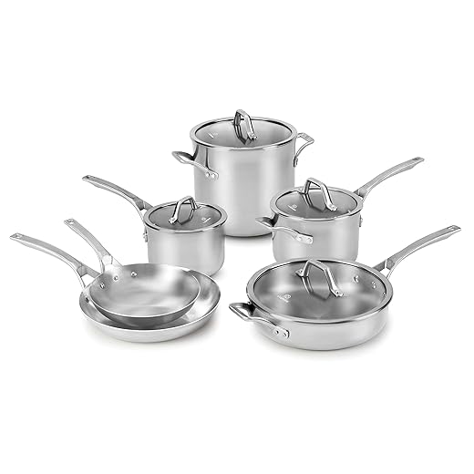 Calphalon Signature Stainless Steel Pots and Pans, 10-Piece Cookware Set
