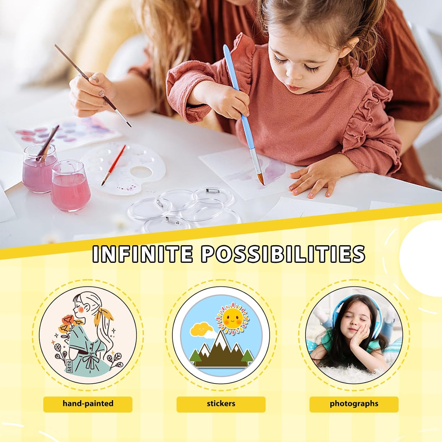 Happizza 25pcs Acrylic Clear Button Pins,2.76 Inch Custom Pin Badges, DIY Blank Buttons Pins,Round Photo Buttons Personalized Button Making kit for Craft 70mm/2.76in 25 pack