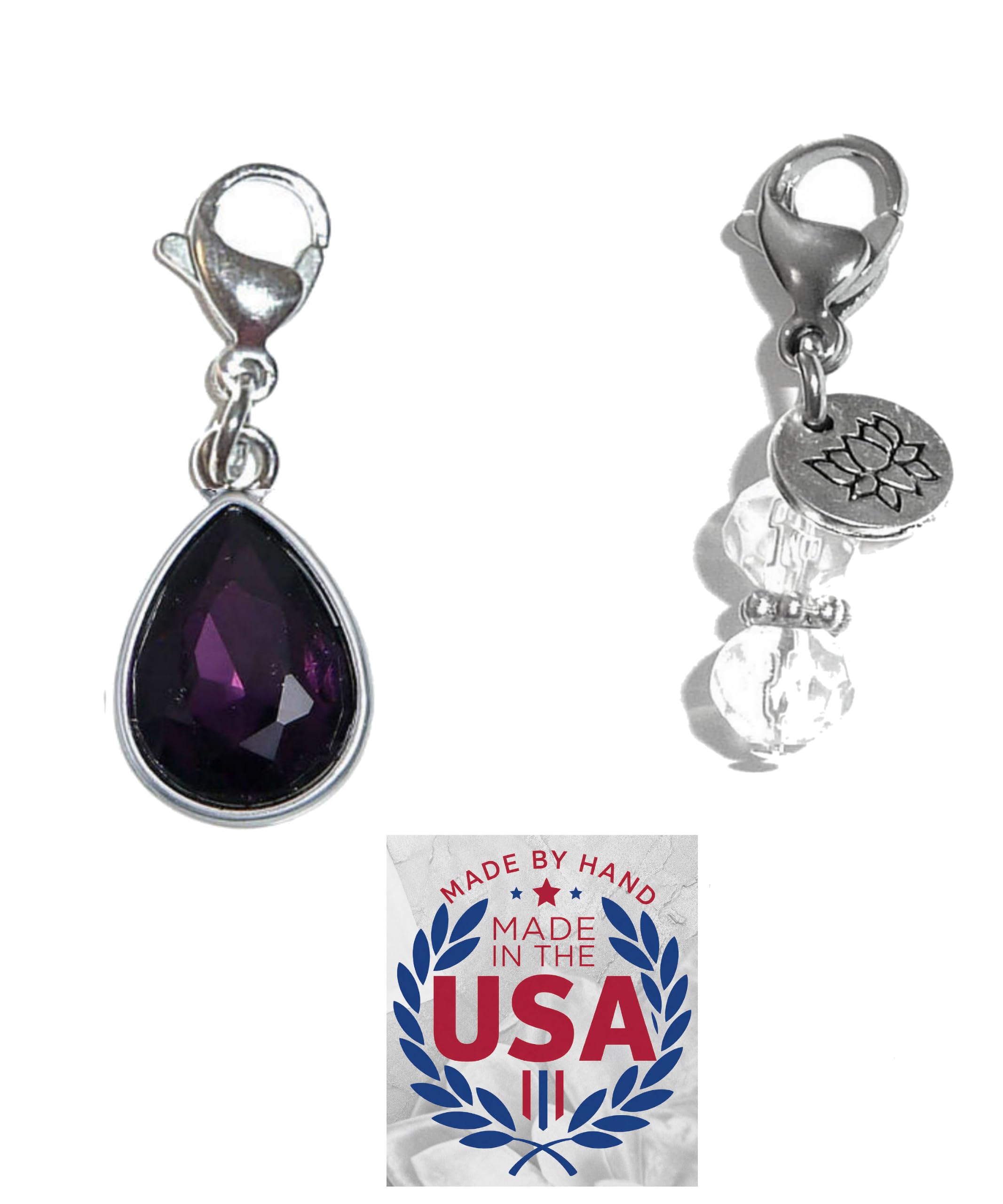 Hidden Hollow Beads Clip On Charm for Purse, Handbag, Keychain, Zipper Pull, Backpack, Jewelry Accessory, USA