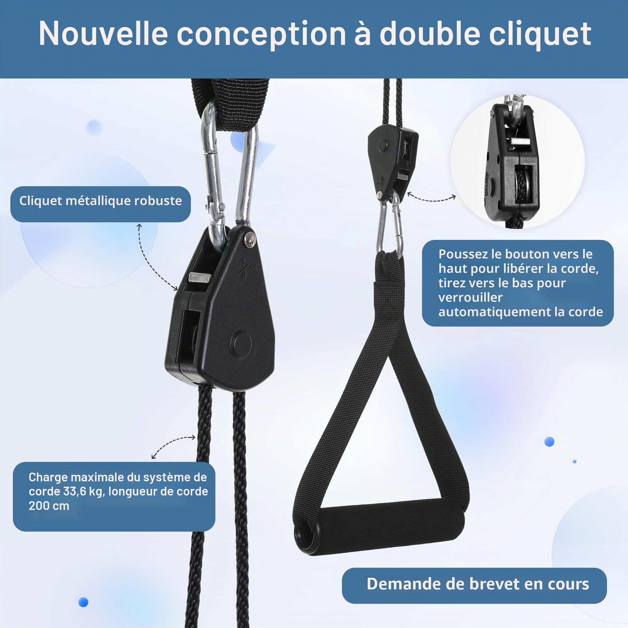 Fanwer Appareil de Traction Cervicale à Double Cliquet pour la Thérapie Physique, Le Soulagement de la Douleur Cervicale, la Hernie Discale Vertébrale