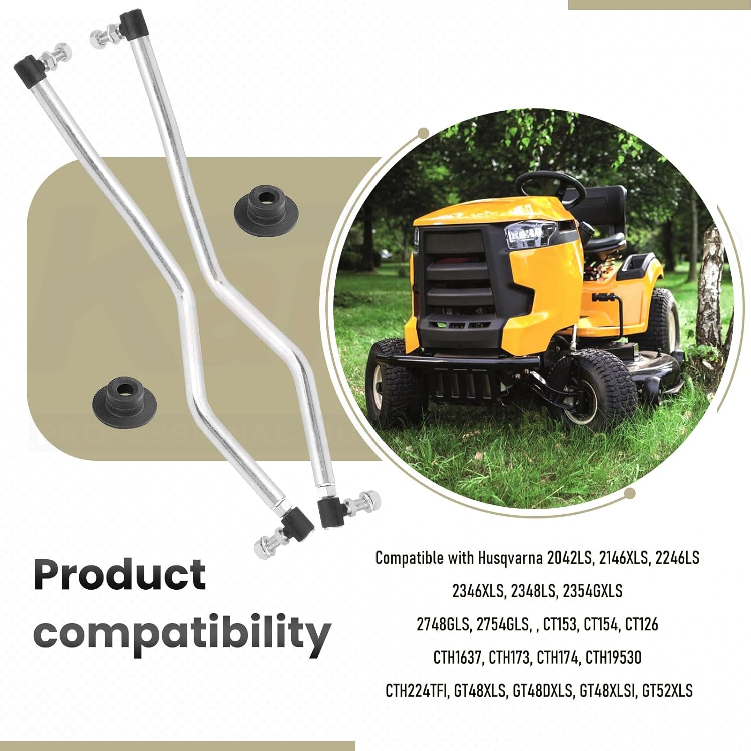 532194740 & 532194741 Adjustable Improved LH/RH Steering Drag Link Set Compatible with Craftsman, Husqvarna, Jonsered Lawn Tractors, 194740 Left, 194741 Right