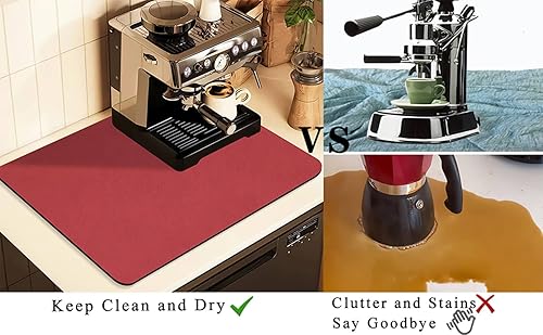 Miniatura 9 de Tapete de café para encimeras, accesorios de barra de café para colocar debajo de la máquina de café expreso, tapete de goma súper absorbente para