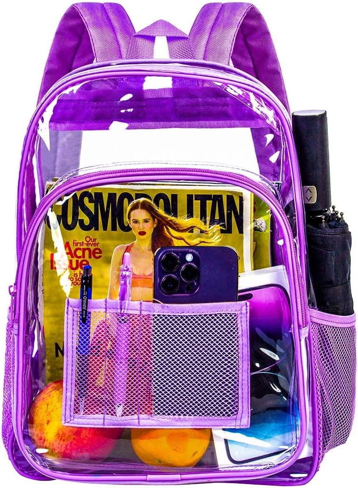 Clear Backpack, Heavy Duty Transparent Bookbag