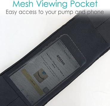 Insulin Pump Belt with Mesh Pouch for Easy Viewing Breathable Diabetic Pump Holder Adjustable Insulin Pump Waist Band Accessories Epipen Glucose Monitor Supplies Men Women Adult, Medium