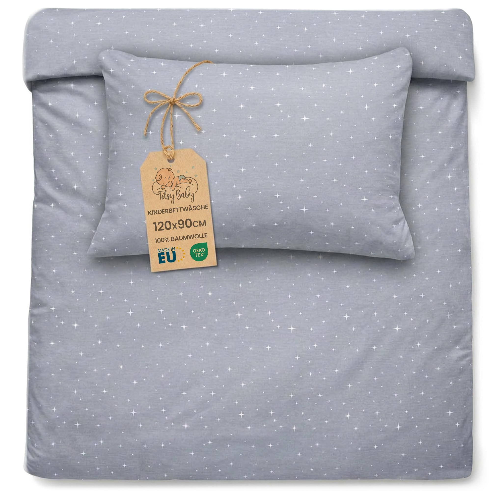 Totsy Baby Cot bed duvet cover set 90x120 cm - Cotton toddler quilt covers for girl and boy Set Comforter cover 90 x 120 cm and pillowcase 60 x 40 cm Oeko-Tex
