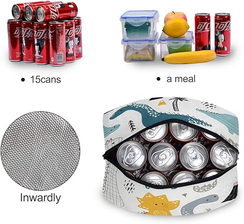 Miniatura 5 de OREZI Lonchera de dinosaurios, reutilizable, linda, con aislamiento, para niños, bolsa de mano multifuncional para la escuela, para adolescentes,