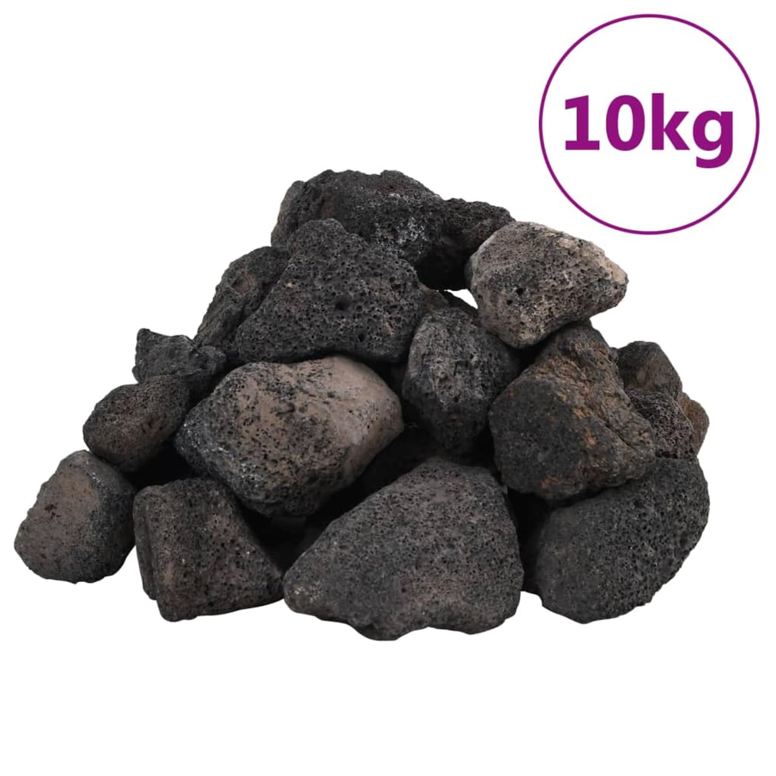Homgoday Lavagranulat 10 kg Schwarz 5-8 cm Vulkangestein Aquarium Dekoration natürlicher biologischer Filter für Süß- und Salzwasser 155321