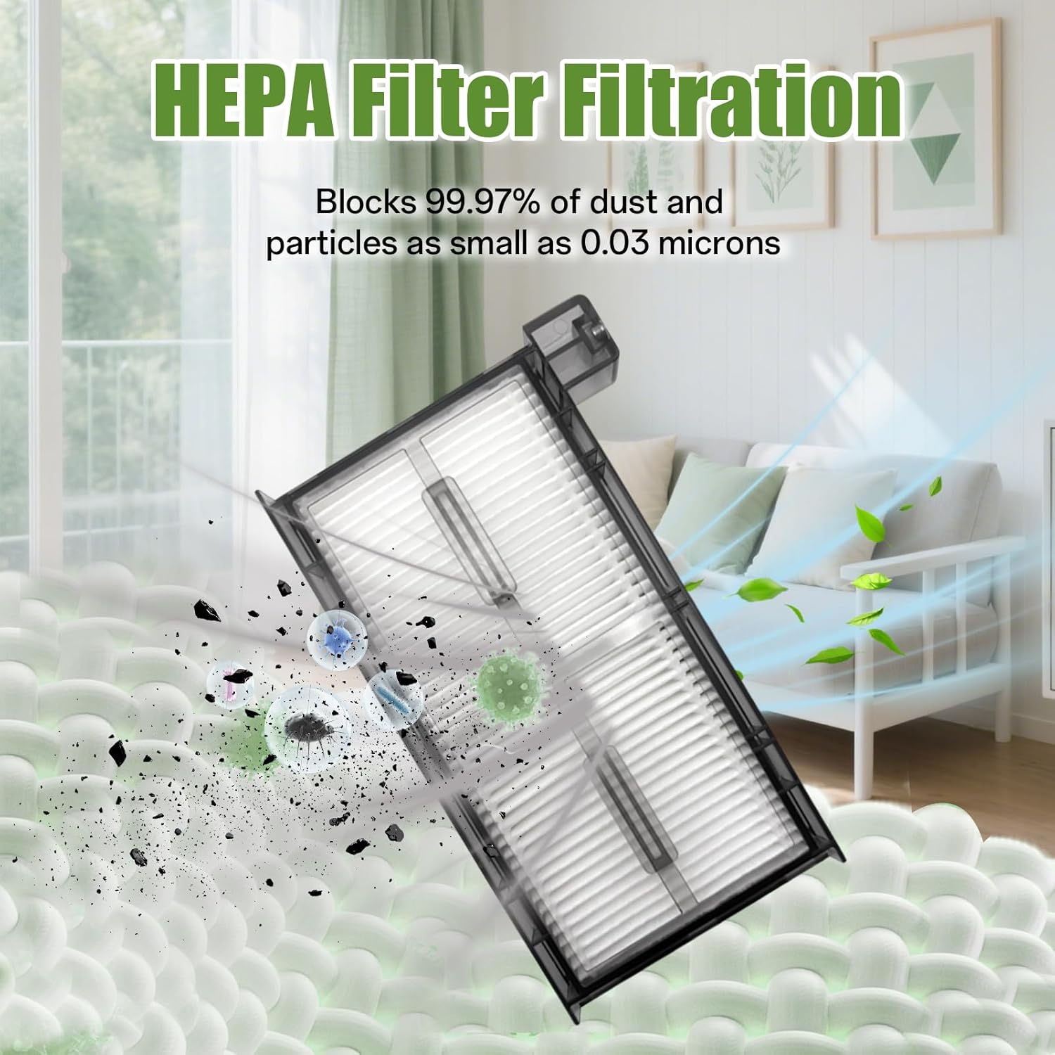 6-Pack Replacement Filters & 6 Side Brushes for eufy X8 Pro Robot Vacuum - Premium HEPA Filter & Tangle-Free Brush Set - Exact Fit for X8 Pro Series