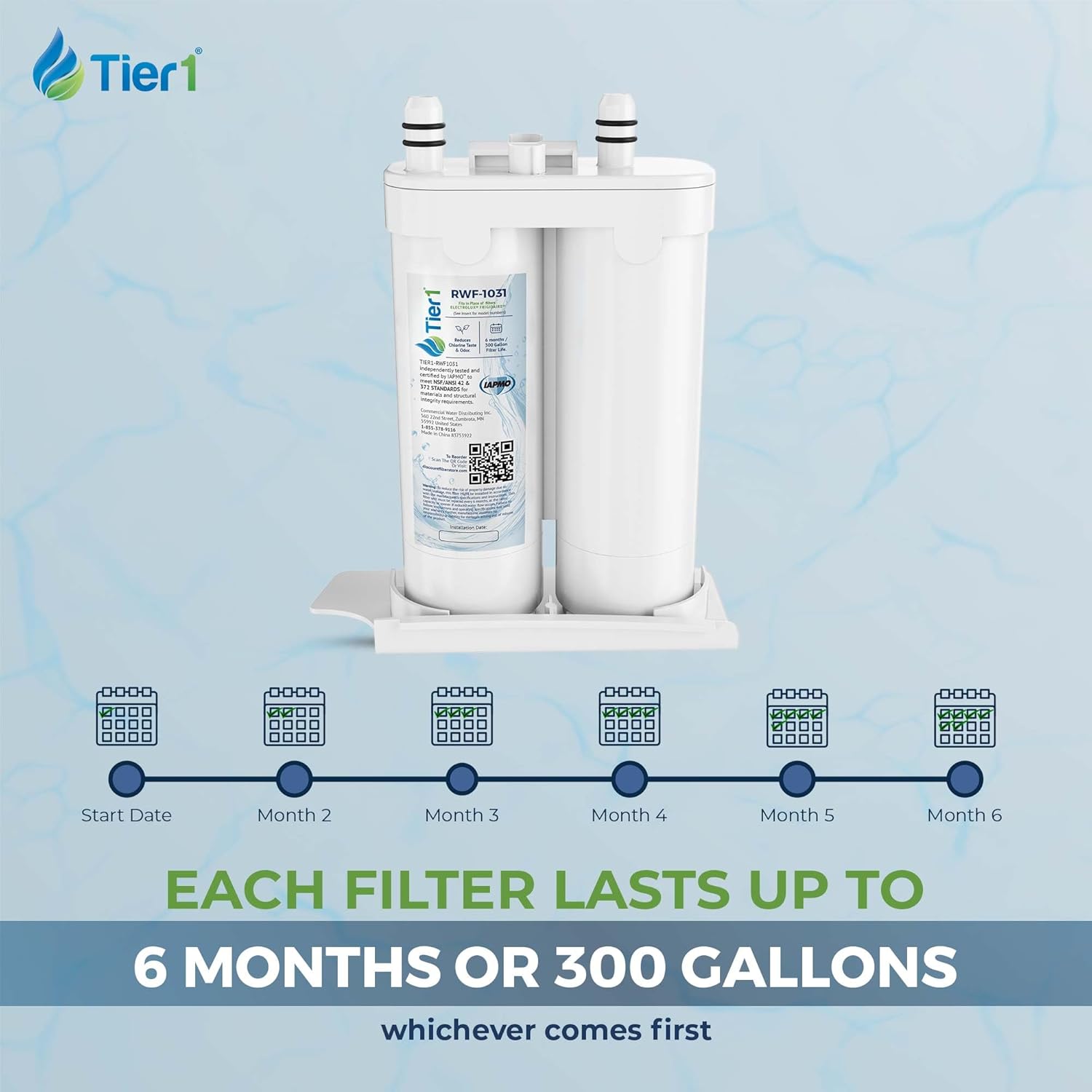 Tier1 RWF1031 WF2CB Refrigerator Water Filter | Replacement for PureSource2 WF2CB & EWF01 | Fridge Filter Lasts up to 6 Months | Easy Install | Odor Control | Clean & Great Tasting Water - Image 7
