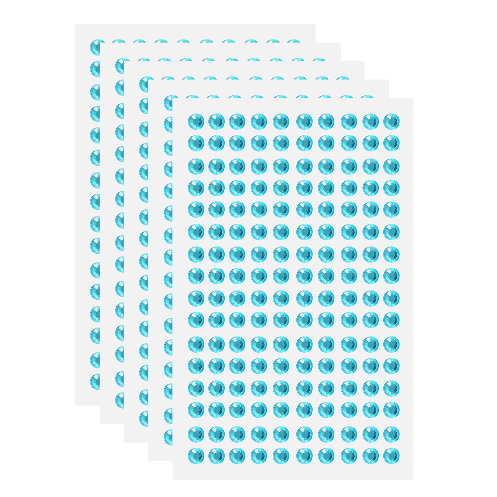 sourcing map 5 Sheet/800pcs Rhinestone Adhesive Stickers Self Adhesive Acrylic Gem Sticker 5mm Plastic Face Bling Gem Stones Jewel for Nail Art Craft Clothes DIY Makeup Decoration, Blue
