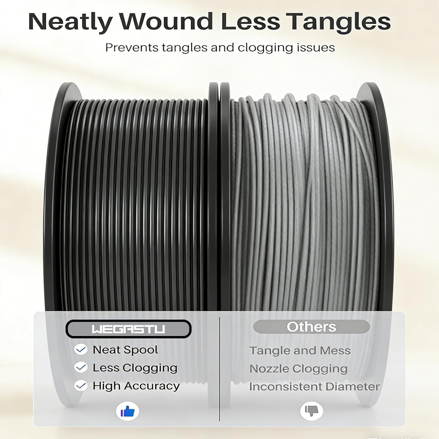PLA 3D Printer Filament 1.75mm 1KG, Enhanced Toughness, High Precision, Low Warping, 1.75mm, Accuracy +/- 0.02mm, 1kg Spool(2.2lbs) Fit Most FDM 3D Printers-Set (Silver)