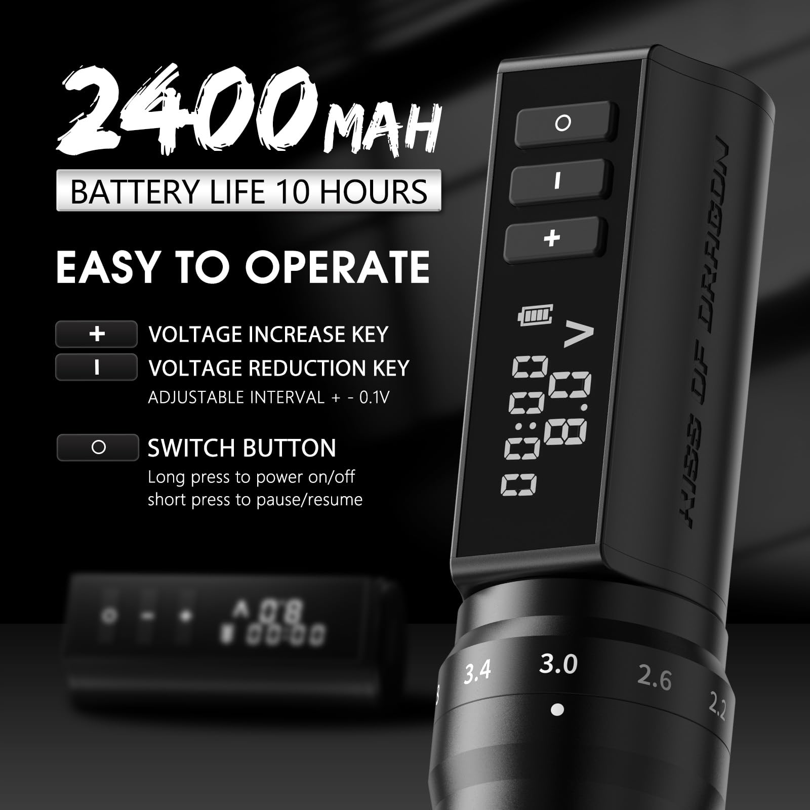 Amazon | タトゥーガン ワイヤレスタトゥー マシン 2400mAh ロータリー