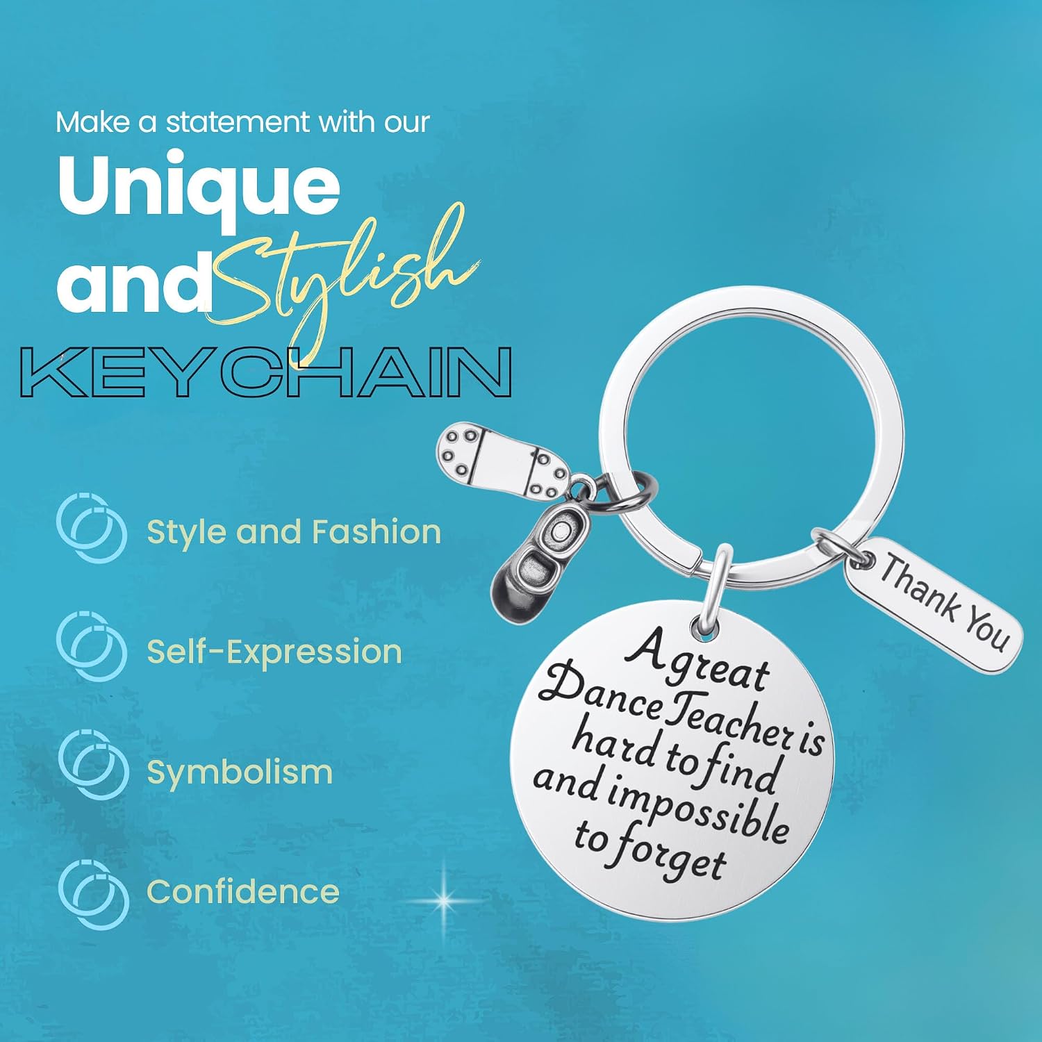 Tap Dance Teacher Keychain – Stainless Steel Appreciation Gift, Thank You Jewelry for Instructors, Recitals & Competitions image 5