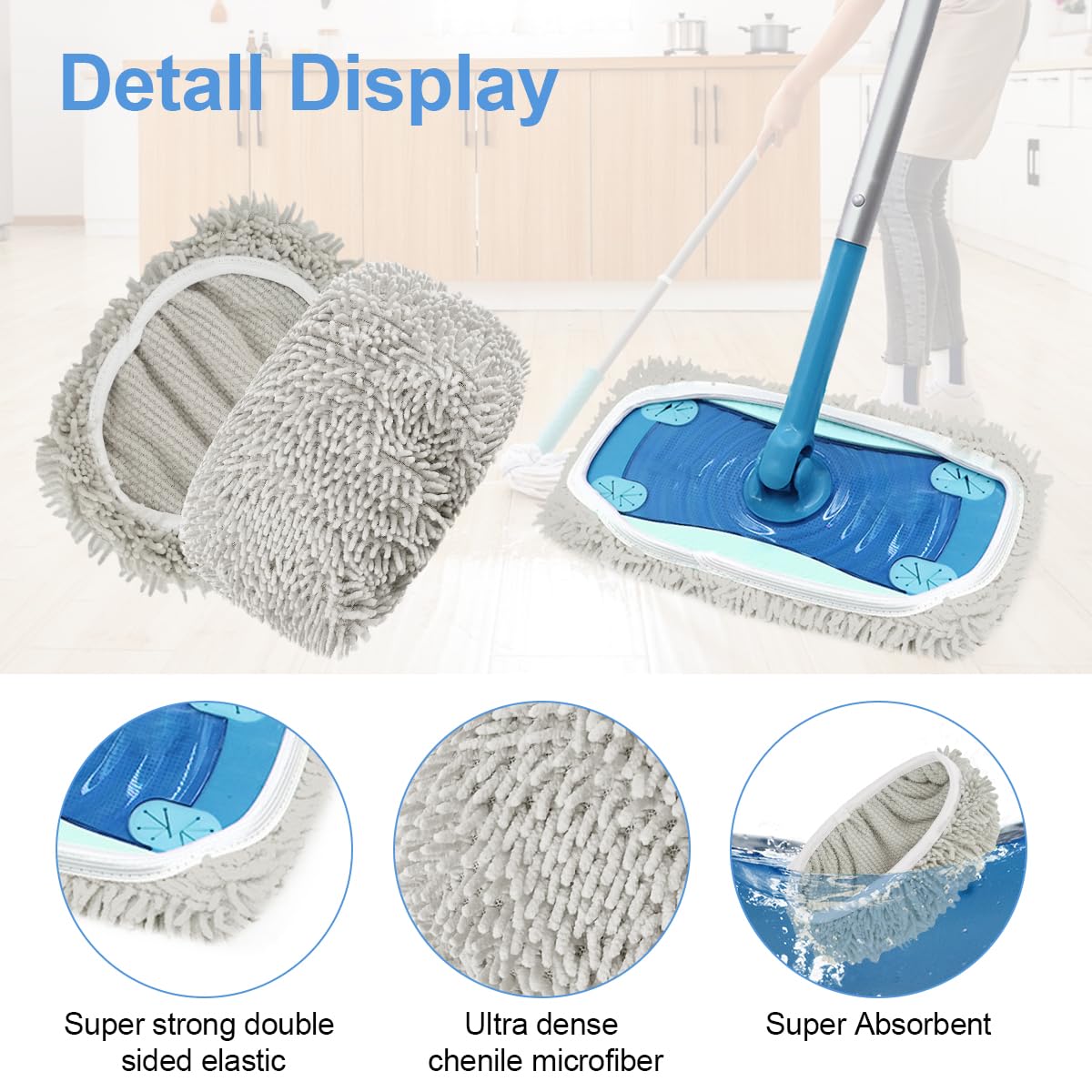 4x Swiffer Bodentücher Wiederverwendbar - 25,4x11,5cm, Für Nass- & Trockenreinigung