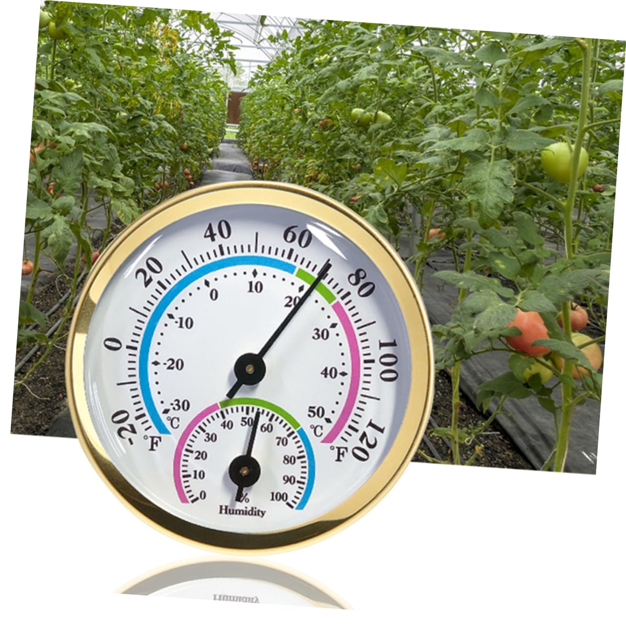2pcs Indoor Outdoor Thermometer Hygrometer, Dual Scale for Greenhouse