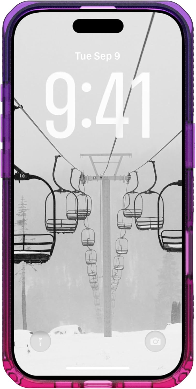 URBAN ARMOR GEAR UAG Designed for iPhone 17 Case 6.3" Plyo Compatible with MagSafe Anti-Yellowing Transparent Protective Cover Bundle with Magnetic Ring Stand (Purple Pink Ombré + Orchid Pink)