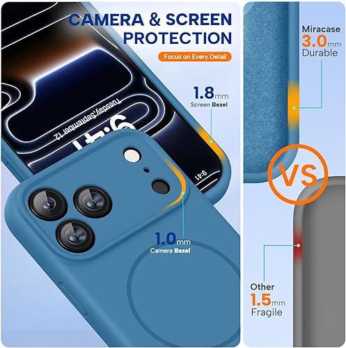 Miniatura 180 de Miracase - Funda diseñada para iPhone 11 con protector de pantalla, funda de goma de silicona líquida, protección total contra caídas y a prueba